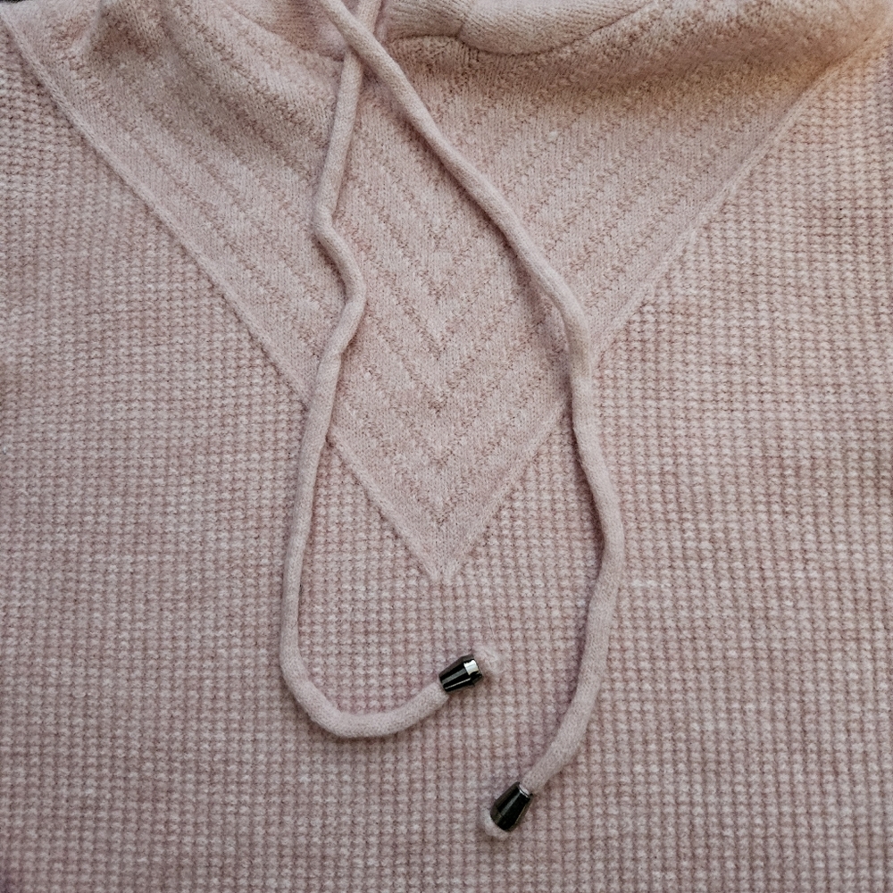 Women's 100% Cashmere Pullover Sweater Hoodie Pastel Pink Size M NWT - Picture 3 of 6